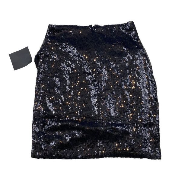 Lulus Skirt Black Sequin Mini NWT XS - Picture 2 of 5